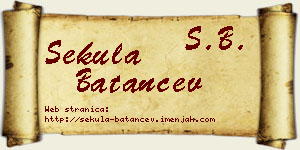 Sekula Batančev vizit kartica